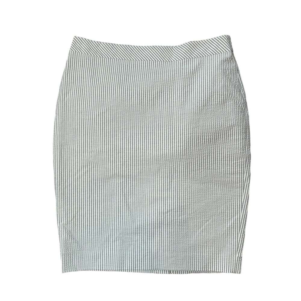 Ann Taylor Blue White Striped Crepe Pencil Skirt Size 6 NEW